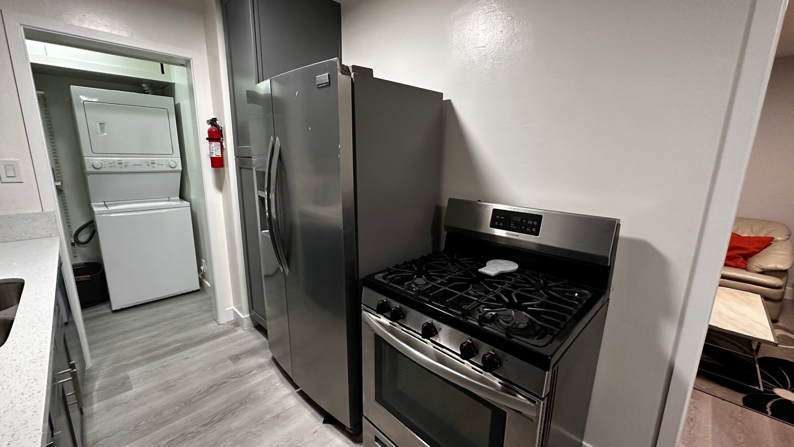 Additional furnished apartment kitchen view
